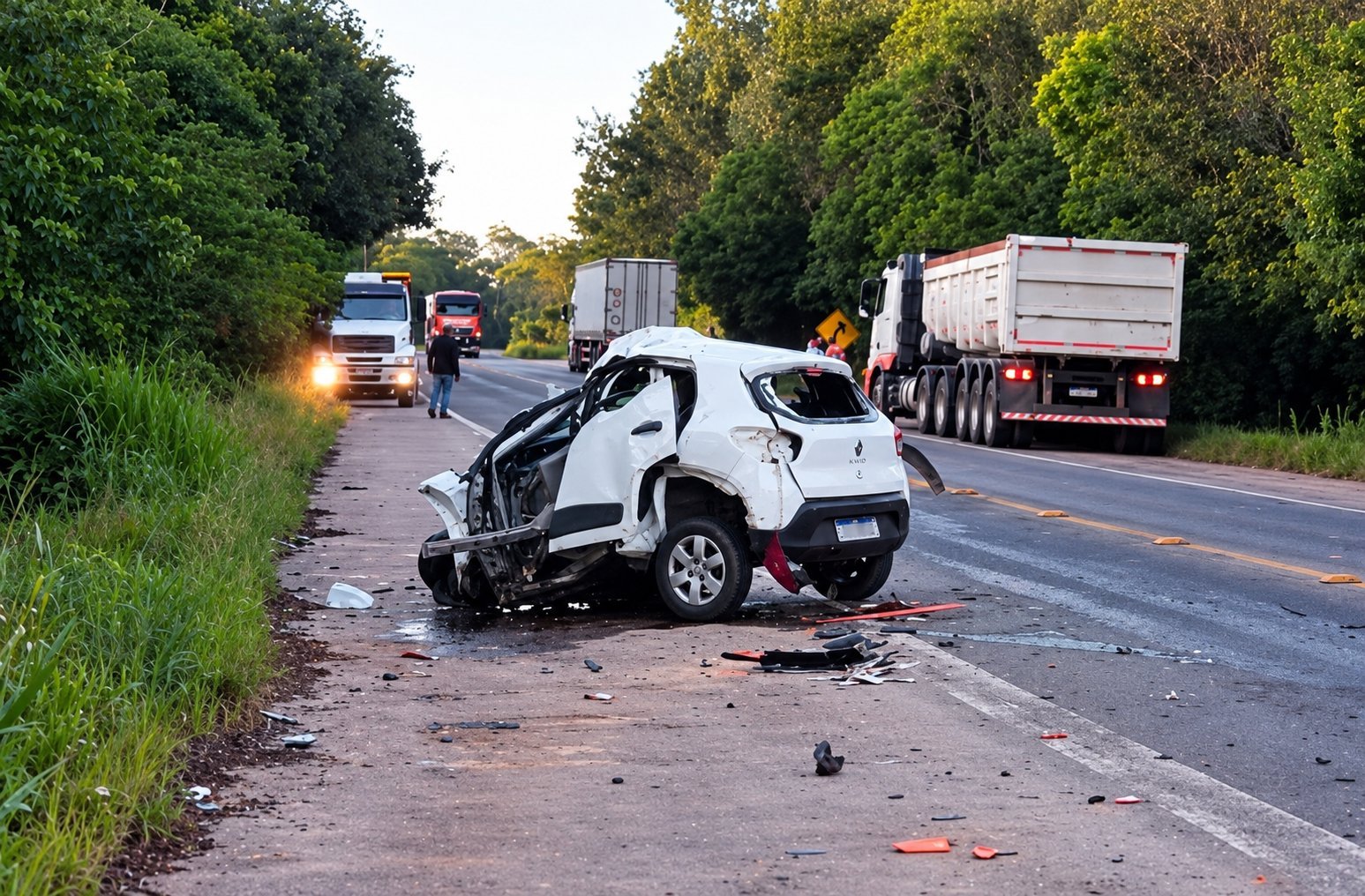 Colisão frontal entre carro e caminhão deixa motorista morto na RS-118, em Viamão